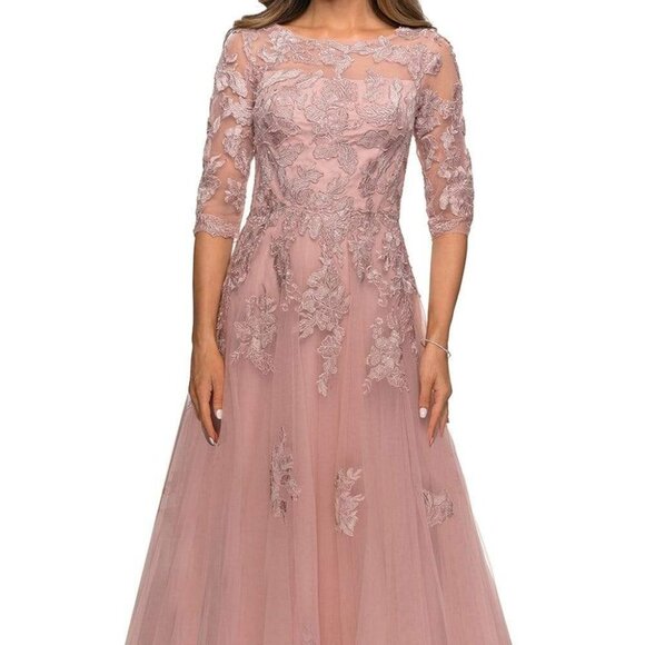 NWT La Femme 27922 Tulle Prom Dress Pink Size 4 - Picture 1 of 9